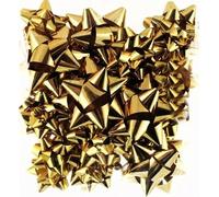 CONCEPT4U® 16 Christmas Metallic Bows Assorted Sizes Gold Xmas Decoration Gift Wrap Present Birthday Party Festive Self Adhesive
