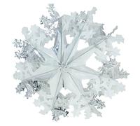 CONCEPT4U® 16" Silver White Foil Snowflake Hanging Foil Ball Christmas Party Ceiling Decoration Festive Star Party Wall Home Xmas