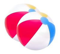 Concept4u 2 Pack x Beach Ball Inflatable 20 Inch - Large Heavy Duty Vinyl, Bright Rainbow Colors Summer Holiday Swimming Pool Party Toys Blow Up Outdoor Games