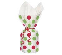 CONCEPT4U® 20 Christmas Party Red and Green Dots Sweet Display Cellophane Bags Gift Giving Cello Bags Ideal for Office, School Wedding Parties & Gift Giving Treats