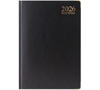 Concept4u 2026 Diary a4 Week to View Black Glit Edges Hardback Cover with Ribbon Marker - A4 Desk Diary for Home, Business, Office, Personal Use and Organization