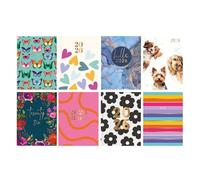 Concept4u 2026 Diary a5 Week to View Printed Assorted Hardback Cover with Ribbon Marker - A5 Desk Diary for Home, Business, Office, Personal Use and Organization