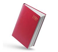 Concept4u 2026 Diary A6 Week To View - A4 Desk Diary Weekly Planner with Red Hard Backed Casebound & Ribbon Marker for Home, Business, Office and Personal Use