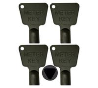Concept4u 4 x Gas Meter Box Key Black Plastic Utility Box Key Triangle Socket Spanner Key Water & Electric Box Key for Reading Meter Box