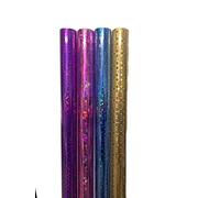 Concept4u 4 x Sparkling Holographic Gift Wrapping Paper Roll Shiny Foil Party Roll Paper Valentine's Day Wedding Birthday, Christmas Craft Art Decoration Wrapping Paper Roll 2m x 70Cm