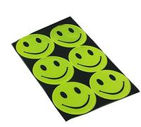 Concept4u® 6 Hi Vis Viz Reflective Stickers Self Adhesive Smiley Face Hi Visibility Stickers Safety Cycling Bag Clothing Helmet Bike Kids Children Face Night Jogging Sport Walking Dark Secure