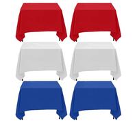 Concept4u 6 x Paper Table Cloth Red, Blue & White 90 x 90cm Disposable Square Table Cover Perfect for Birthday Party, Catering, Baby Shower, Wedding Decorations
