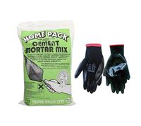Concept4u Cement Morter Mix 10kg with Large Nitrile Coated Gloves General Purpose Mortar Mix for Interior and Exterior Repair Jobs Ideal for Bricklaying, Pointing, Repairing, Rendering