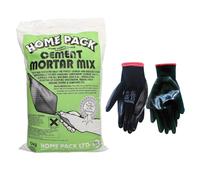 Concept4u Cement Morter Mix 5kg with Large Nitrile Coated Gloves General Purpose Mortar Mix for Interior and Exterior Repair Jobs Ideal for Bricklaying, Pointing, Repairing, Rendering
