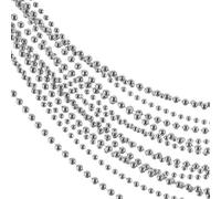 CONCEPT4U® Christmas/Xmas Bead Chain - Garland 2.7m - Silver Ideal for Tree Room Decorations or Art & Craft