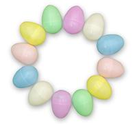 Concept4u Easter Decoration - 14 Pcs Plastic Empty Easter Eggs for Easters Basket Decoration Accessories and Egg Hunt Parties & Festivals - Pastle Colour Egg Filled with Chocolate Eggs and Mini Toys