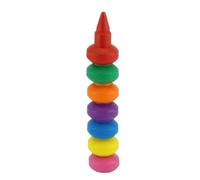 Concept4u Easy Grip Stackable Crayons 7-Pack Toddler-Friendly Wax Crayon Set Ergonomic Finger Crayons for Early Drawing Non-Toxic & Washable Fun Building Block Style Markers for Kids & Preschoolers.