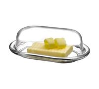 Concept4u Glass Butter Dish with Lid, Rectangular, Airtight, Insulated, Cheese & Butter Keeper, Easy to Clean