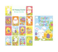 Concept4u Happy Easter Playing Snap Card Game 52 Fun Easter Card with 4 Each of 13 Design for kids Easter Theme Family Card Game for Kids Party, Children Adults - With Instruction
