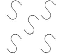 Concept4u Heavy-Duty Chrome S Hooks 75mm Premium Metal Kitchen Hanger for Pan Racks, Utensils, Meat, & Storage Rustic Butcher Style Organizer Hook Pack of 50.