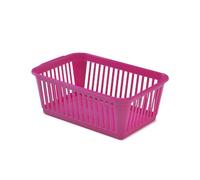 Concept4u Hot Pink Handy Basket 37cm Plastic Lightweight & Durable Laundry Basket Rectangular Storage Basket Ideal for Bedroom, Kitchen, Office, School Books, Stationery and Toiletries