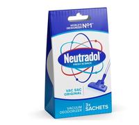 Concept4u Neutradol Original Vac Sacs Vacuum Deodorizer Sachets Vacuum Hoover Air Freshener Eliminates Odours for Pets, Cooking, Smoking & Waste (3 Sachets)
