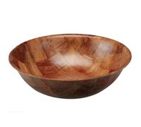 Concept4u Rustic Natural Wooden Serving Bowl Hand-Carved Decorative Fruit Salad & Snack Bowl Durable Wood Centrepiece for Kitchen Table & Dining (25CM)