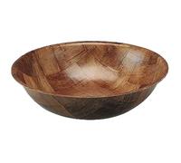 Concept4u Rustic Natural Wooden Serving Bowl Hand-Carved Decorative Fruit Salad & Snack Bowl Durable Wood Centrepiece for Kitchen Table & Dining (15CM)