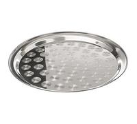 CONCEPT4U® Stainless Steel Round 35cm Serving Food Dish Thali Indian Balti Dinner Plate Party Restaurant Bar Waiters Cocktail Drink Mess Tray