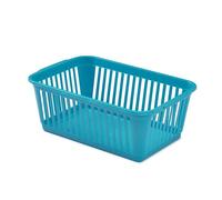 Concept4u Teal Handy Basket 30cm Plastic Lightweight & Durable Laundry Basket Rectangular Storage Basket Ideal for Bedroom, Kitchen, Office, School Books, Stationery and Toiletries