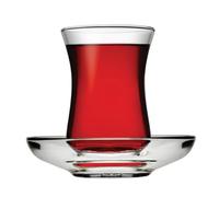 Concept4u Turkish Tea Glasses Set of 6 Traditional Clear Glass Tea Cups - Luxury Turkish & Arabian Style Tea Glasses for Turkish Tea, Moroccan Tea, Arabic Tea, Espresso & Coffee Serving.