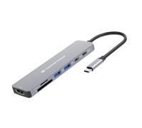 CONCEPTRONIC 7-in-1 USB-C Docking Station, HDMI, USB-C, 2X USB-A, 25cm Cable, Portable Hub