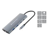 Conceptronic DONN06G 10-in-1 USB 3.2 Gen 1 Docking Station. HDMI. 100W