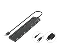Conceptronic HUBBIES 7-Port USB 2.0 Hub with Power Adapter