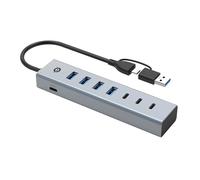 Conceptronic HUBBIES20G 7-Port USB 3.2 Gen 1 Hub, 5Gbps, USB-C x 3, USB-A x 4