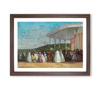 Concert At The Casino Of Deauville By Eugene Boudin Classic Painting Framed Print | A4 Walnut Framed Wall Art | Ready to Hang | Classic Historical Picture | Living Room Bedroom Lounge Office