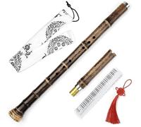 Concert Bamboo Flute 8 hole purple dark brown recorder traditional woodwind instrument Nanxiao three specifications(F- Two Section)