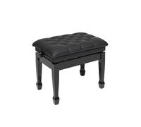 Concert Bench with Hydraulic and Artificial Leather Upholstery Black High Gloss