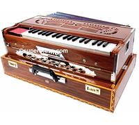CONCERT GRADE BINA PRO-GRADE INDIAN PORTABLE 9-SCALE CHANGER TEAK HARMONIUM + FLIGHT CASE
