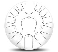 Concert Percussion Instrument, 11 Inch 13 Notes Steel Tongue Drum With Bag, Music Book, Mallets, Finger Picks, Handpan Drum For Adults Children Meditation Chakra Healing, Unique Gifts (Color : Pearl