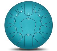 Concert Percussion Instrument, 11 Inch 13 Notes Steel Tongue Drum With Bag, Music Book, Mallets, Finger Picks, Handpan Drum For Adults Children Meditation Chakra Healing, Unique Gifts (Color : Turquo