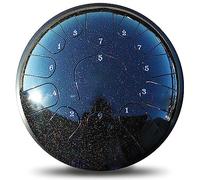Concert Percussion Instrument, 11 Inch 13 Notes Steel Tongue Drum With Bag, Music Book, Mallets, Finger Picks, Handpan Drum For Adults Children Meditation Chakra Healing, Unique Gifts (Color : Starry