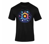 Concert Sacred Geometry & Cosmic Symbolism T-Shirt - Festival Spiritual Metatron Flower of Life Space Universe Tee for Adults - Black XL Style 2