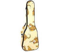 Concert Ukulele Backpack, Heavy Duty Ukulele Case Bag with Storage, Soprano Concert Tenor Ukulele 10MM Padded BagBlack SheepsVintage Tiger