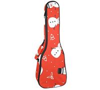 Concert Ukulele Backpack, Heavy Duty Ukulele Case Bag with Storage, Soprano Concert Tenor Ukulele 10MM Padded Bag Christmas Snowman Red