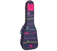 Concert Ukulele Backpack, Heavy Duty Ukulele Case Bag with Storage, Soprano Concert Tenor Ukulele 10MM Padded BagCute Cats on the Wire