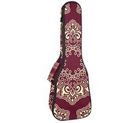 Concert Ukulele Backpack, Heavy Duty Ukulele Case Bag with Storage, Soprano Concert Tenor Ukulele 10MM Padded Bag Arabian Style Arabesque Pattern