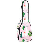 Concert Ukulele Backpack, Heavy Duty Ukulele Case Bag with Storage, Soprano Concert Tenor Ukulele 10MM Padded BagBlack SheepsArrogant Alpacas Green Cactus Pink