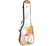 Concert Ukulele Backpack, Heavy Duty Ukulele Case Bag with Storage, Soprano Concert Tenor Ukulele 10MM Padded Bag Watercolor Pumpkin