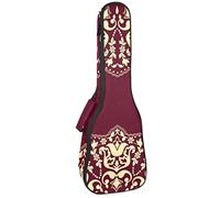 Concert Ukulele Backpack, Heavy Duty Ukulele Case Bag with Storage, Soprano Concert Tenor Ukulele 10MM Padded Bag Arabian Style Arabesque Pattern