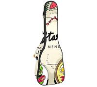 Concert Ukulele Backpack, Heavy Duty Ukulele Case Bag with Storage, Soprano Concert Tenor Ukulele 10MM Padded Bag Menu Food on Traditional Tajine