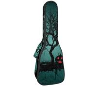 Concert Ukulele Backpack, Heavy Duty Ukulele Case Bag with Storage, Soprano Concert Tenor Ukulele 10MM Padded Bag Halloween Pumpkin Horror Night