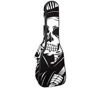 Concert Ukulele Backpack, Heavy Duty Ukulele Case Bag with Storage, Soprano Concert Tenor Ukulele 10MM Padded Bag Skull Reaper Black White Halloween