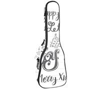 Concert Ukulele Backpack, Heavy Duty Ukulele Case Bag with Storage, Soprano Concert Tenor Ukulele 10MM Padded Bag Hand Drawn Christmas & Easter Doodles
