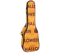 Concert Ukulele Backpack, Heavy Duty Ukulele Case Bag with Storage, Soprano Concert Tenor Ukulele 10MM Padded Bag Happy Halloween Letter